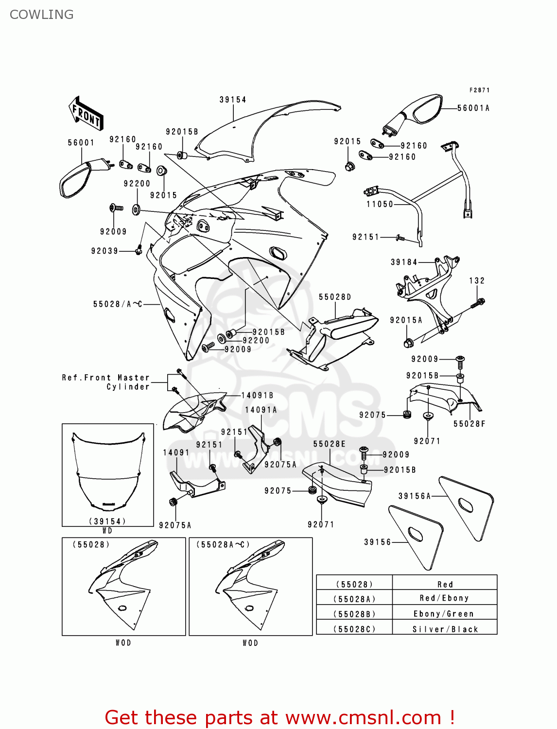 COWLING ZX600J1 NINJA ZX6R 2000 USA CALIFORNIA CANADA