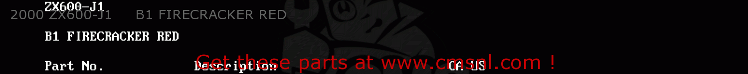 2000 ZX600-J1     B1 FIRECRACKER RED ZX600J1 NINJA ZX6R 2000 USA CALIFORNIA CANADA