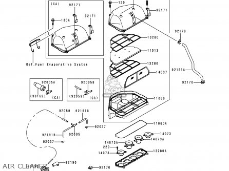 AIR CLEANER - ZX600J1 NINJA ZX6R 2000 USA CALIFORNIA CANADA