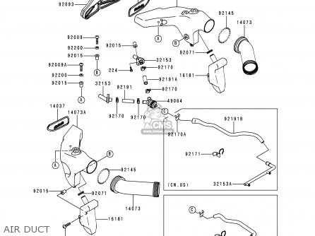 AIR DUCT - ZX600J1 NINJA ZX6R 2000 USA CALIFORNIA CANADA
