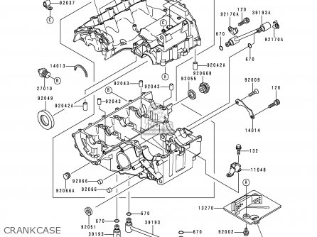 CRANKCASE - ZX600J1 NINJA ZX6R 2000 USA CALIFORNIA CANADA