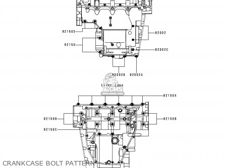 CRANKCASE BOLT PATTERN - ZX600J1 NINJA ZX6R 2000 USA CALIFORNIA CANADA