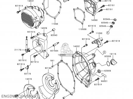 ENGINE COVER(S) - ZX600J1 NINJA ZX6R 2000 USA CALIFORNIA CANADA