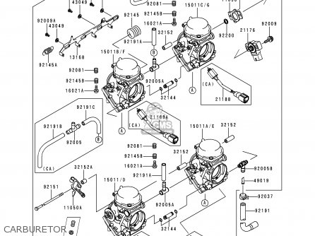 CARBURETOR - ZX600J1 NINJA ZX6R 2000 USA CALIFORNIA CANADA