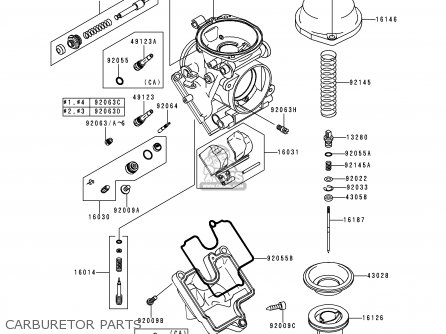 CARBURETOR PARTS - ZX600J1 NINJA ZX6R 2000 USA CALIFORNIA CANADA