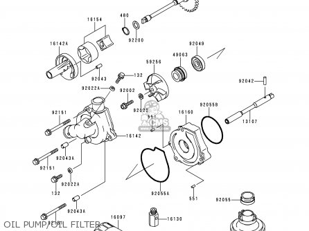 OIL PUMP/OIL FILTER - ZX600J1 NINJA ZX6R 2000 USA CALIFORNIA CANADA