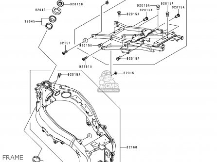 FRAME - ZX600J1 NINJA ZX6R 2000 USA CALIFORNIA CANADA