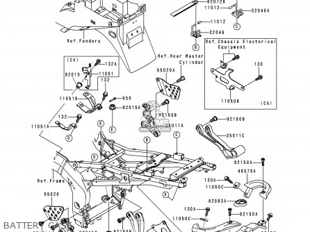 BATTERY CASE - ZX600J1 NINJA ZX6R 2000 USA CALIFORNIA CANADA