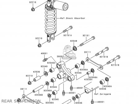 REAR SUSPENSION - ZX600J1 NINJA ZX6R 2000 USA CALIFORNIA CANADA