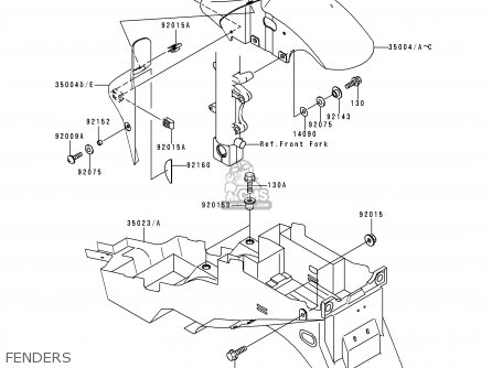 FENDERS - ZX600J1 NINJA ZX6R 2000 USA CALIFORNIA CANADA