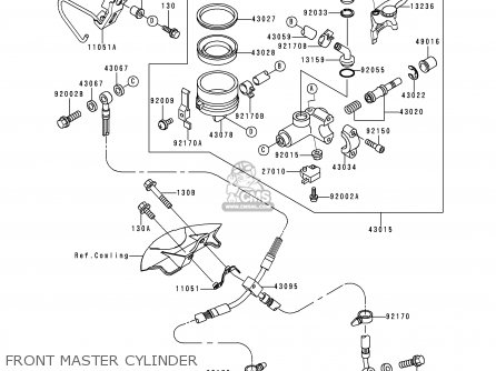 FRONT MASTER CYLINDER - ZX600J1 NINJA ZX6R 2000 USA CALIFORNIA CANADA