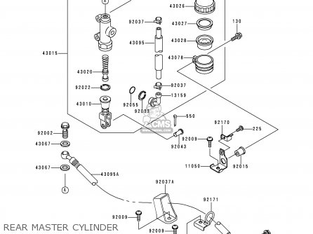 REAR MASTER CYLINDER - ZX600J1 NINJA ZX6R 2000 USA CALIFORNIA CANADA