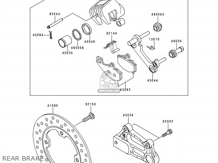 REAR BRAKE - ZX600J1 NINJA ZX6R 2000 USA CALIFORNIA CANADA