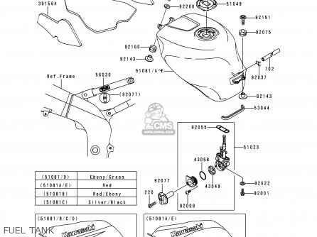 FUEL TANK - ZX600J1 NINJA ZX6R 2000 USA CALIFORNIA CANADA