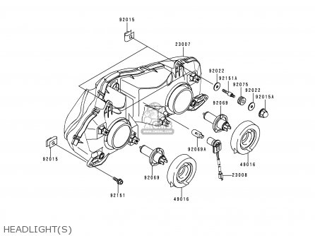 HEADLIGHT(S) - ZX600J1 NINJA ZX6R 2000 USA CALIFORNIA CANADA