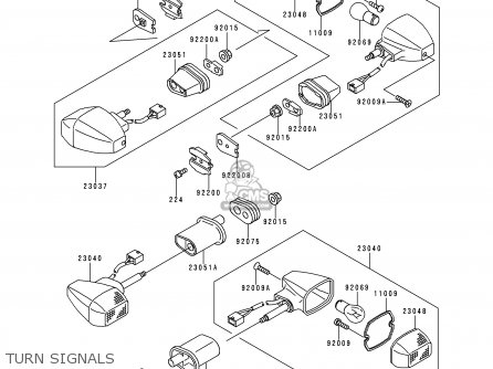 TURN SIGNALS - ZX600J1 NINJA ZX6R 2000 USA CALIFORNIA CANADA