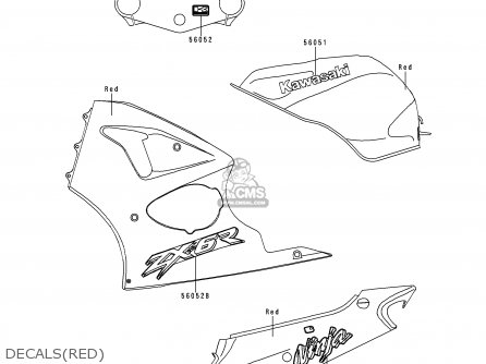DECALS(RED) - ZX600J1 NINJA ZX6R 2000 USA CALIFORNIA CANADA