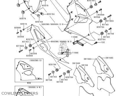 COWLING LOWERS - ZX600J1 NINJA ZX6R 2000 USA CALIFORNIA CANADA