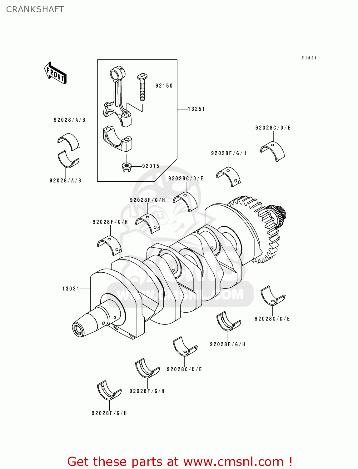 CRANKSHAFT ZX600J1H NINJA ZX6R 2000 EUROPE UK FR IS NR