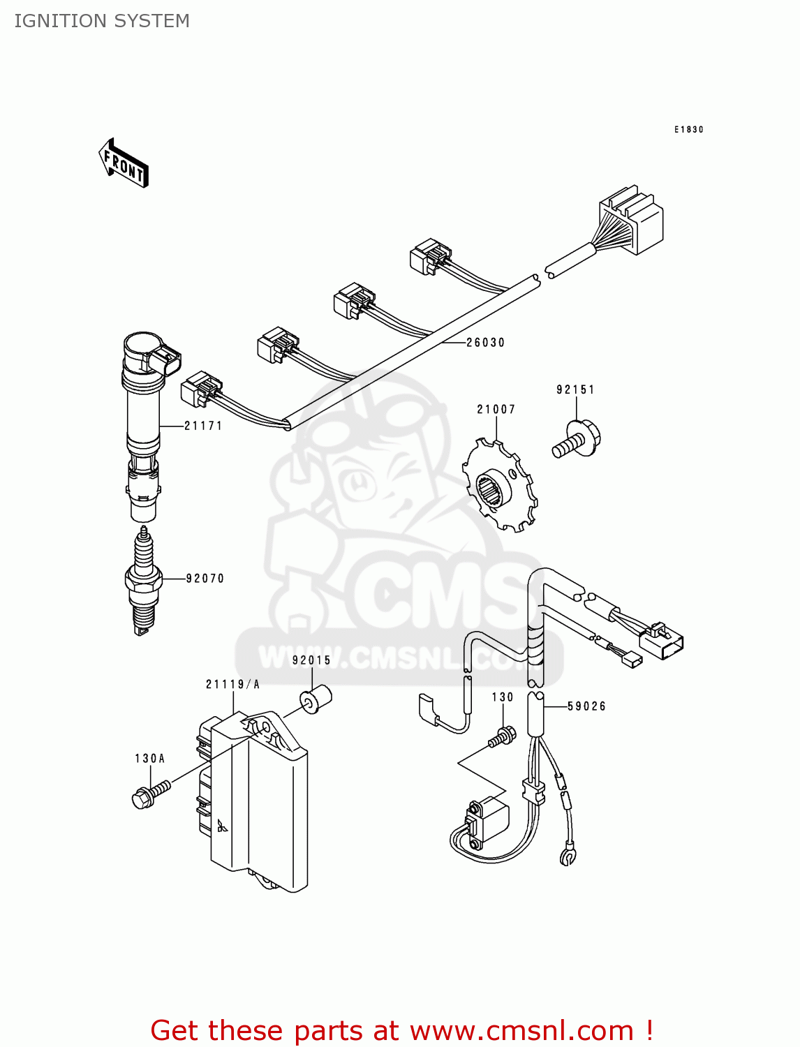 IGNITION SYSTEM ZX600J1H NINJA ZX6R 2000 EUROPE UK FR IS NR