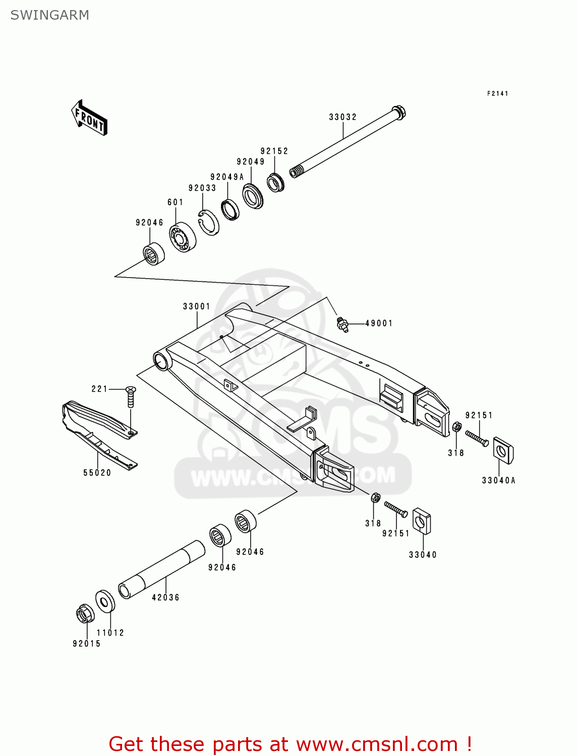 SWINGARM ZX600J1H NINJA ZX6R 2000 EUROPE UK FR IS NR