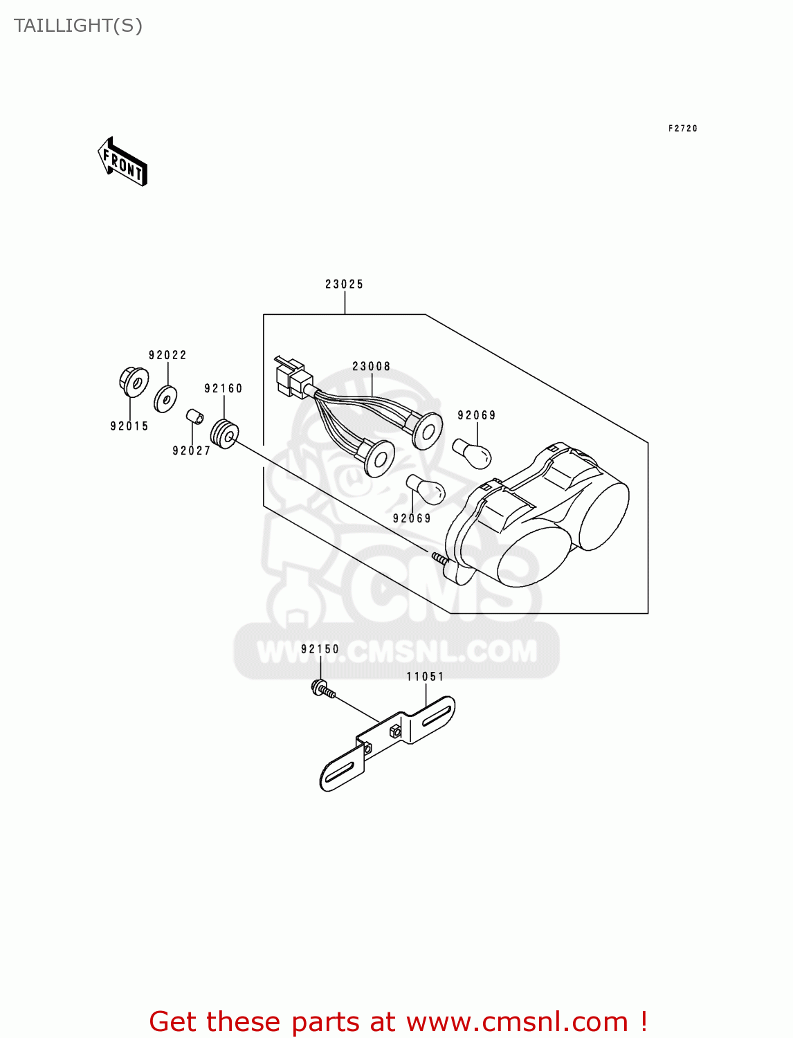 TAILLIGHT(S) ZX600J1H NINJA ZX6R 2000 EUROPE UK FR IS NR