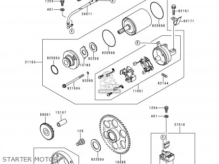 STARTER MOTOR - ZX600J1H NINJA ZX6R 2000 EUROPE UK FR IS NR