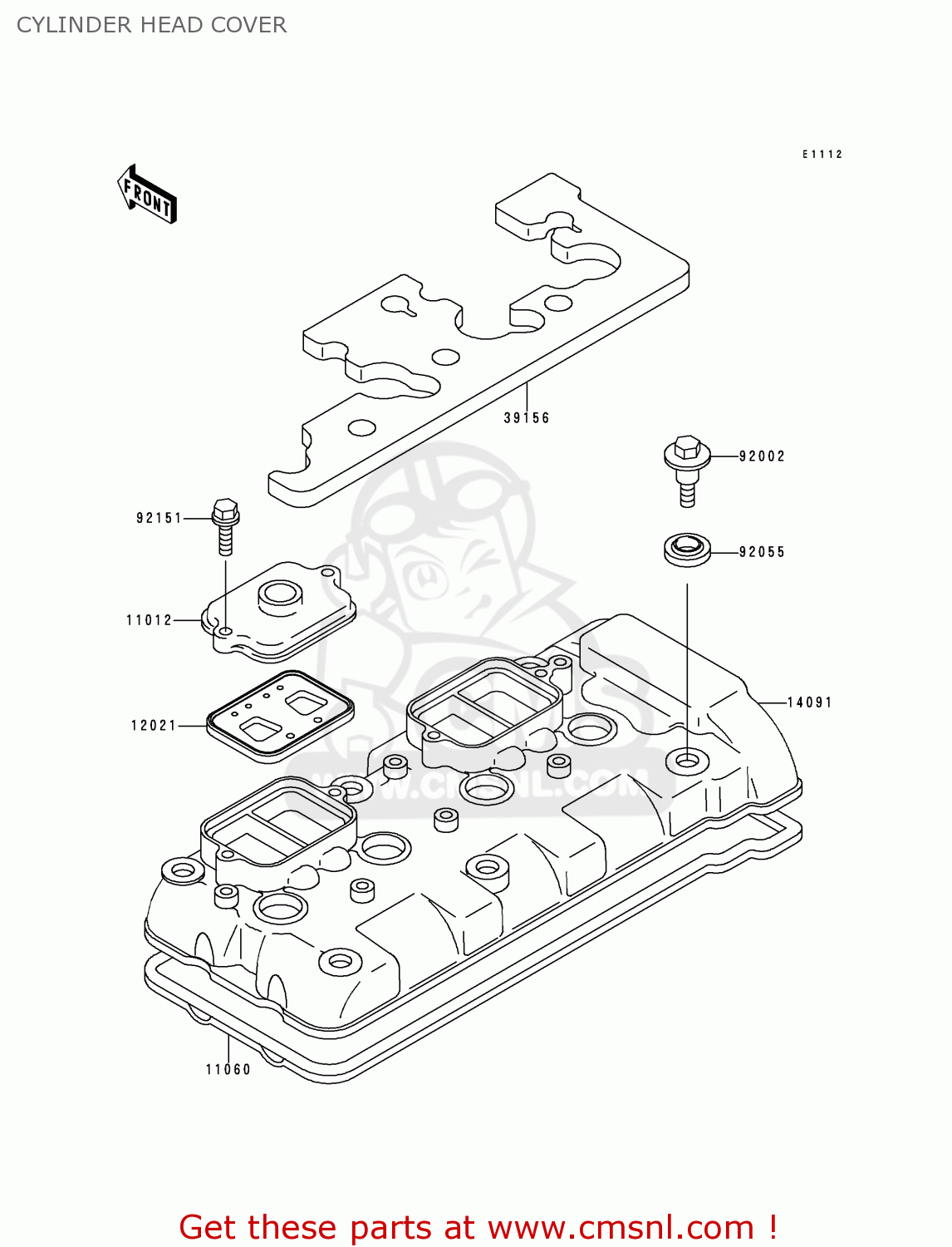 CYLINDER HEAD COVER ZX600J1P NINJA ZX6R 2000 EUROPE UK FR IS NR