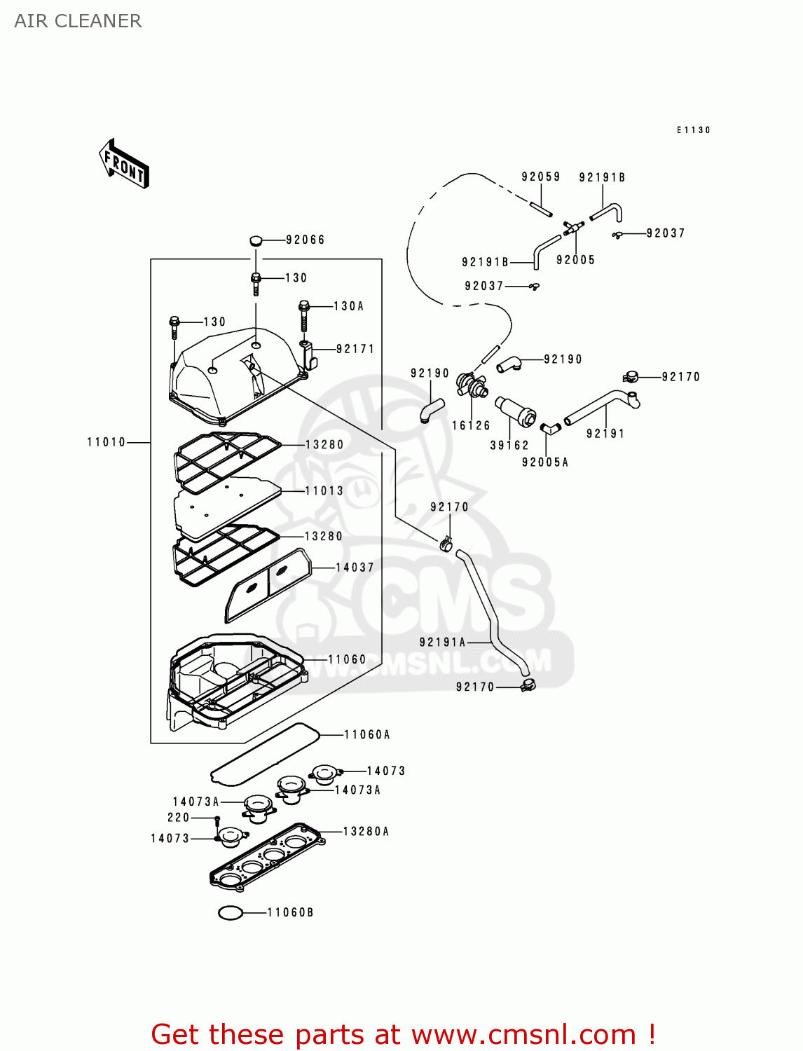 AIR CLEANER ZX600J1P NINJA ZX6R 2000 EUROPE UK FR IS NR