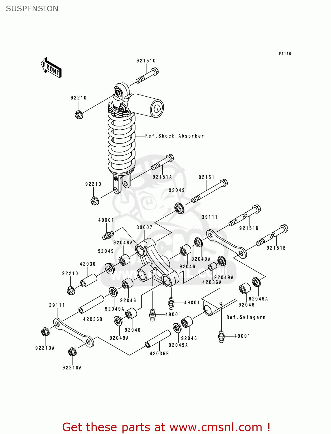 SUSPENSION ZX600J1P NINJA ZX6R 2000 EUROPE UK FR IS NR
