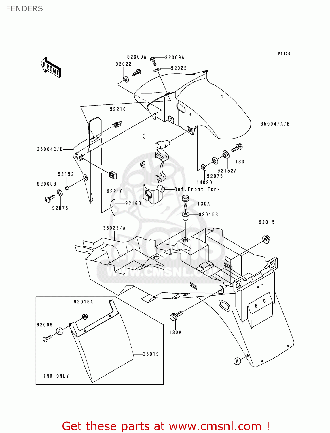 FENDERS ZX600J1P NINJA ZX6R 2000 EUROPE UK FR IS NR