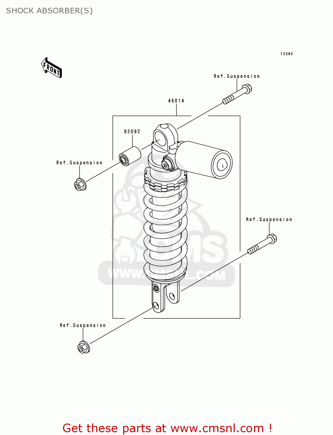 SHOCK ABSORBER(S) ZX600J1P NINJA ZX6R 2000 EUROPE UK FR IS NR