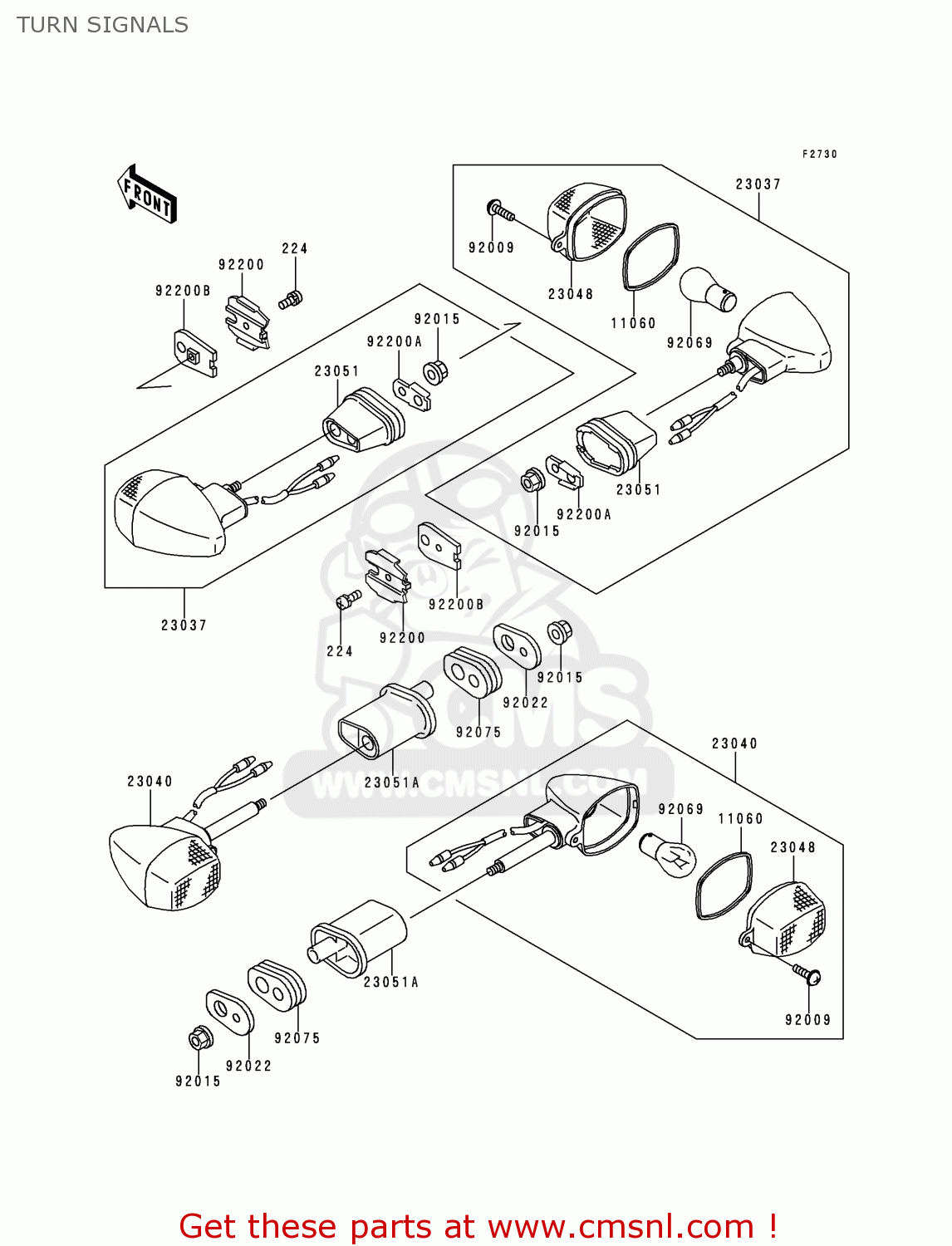 TURN SIGNALS ZX600J1P NINJA ZX6R 2000 EUROPE UK FR IS NR