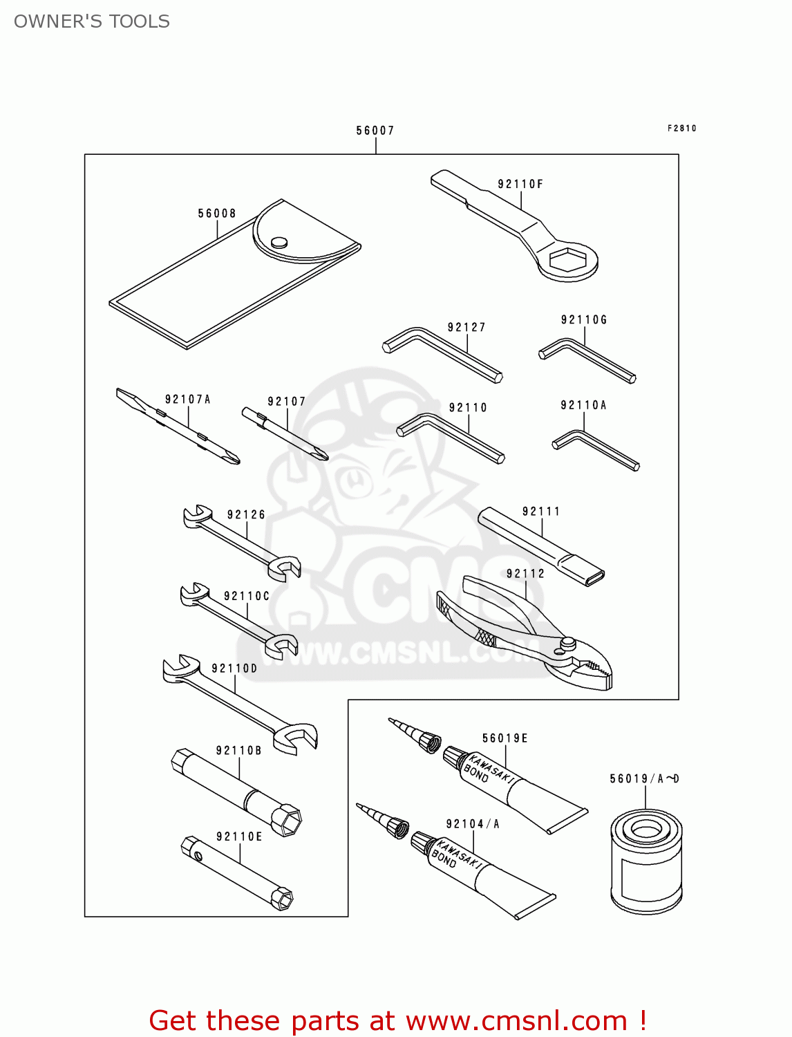 OWNER'S TOOLS ZX600J1P NINJA ZX6R 2000 EUROPE UK FR IS NR