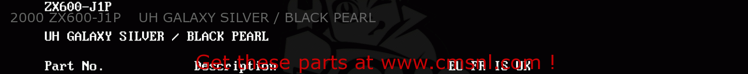 2000 ZX600-J1P    UH GALAXY SILVER / BLACK PEARL ZX600J1P NINJA ZX6R 2000 EUROPE UK FR IS NR
