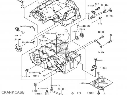 CRANKCASE - ZX600J1P NINJA ZX6R 2000 EUROPE UK FR IS NR