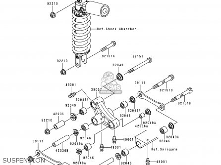 SUSPENSION - ZX600J1P NINJA ZX6R 2000 EUROPE UK FR IS NR