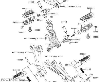 FOOTRESTS - ZX600J1P NINJA ZX6R 2000 EUROPE UK FR IS NR