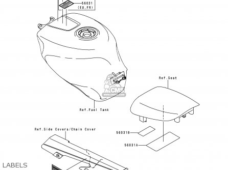 LABELS - ZX600J1P NINJA ZX6R 2000 EUROPE UK FR IS NR