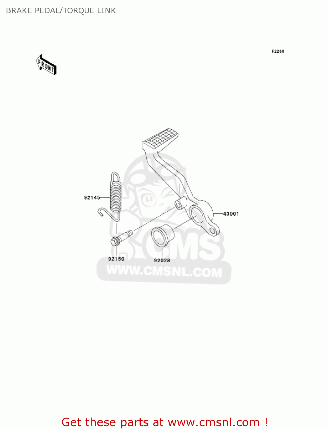 Kawasaki ZX600J2 NINJA ZX6R 2001 USA CALIFORNIA CANADA BRAKE PEDAL