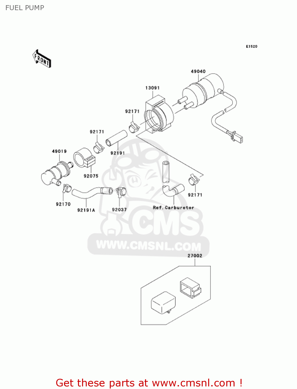 FUEL PUMP ZX600J2 NINJA ZX6R 2001 USA CALIFORNIA CANADA