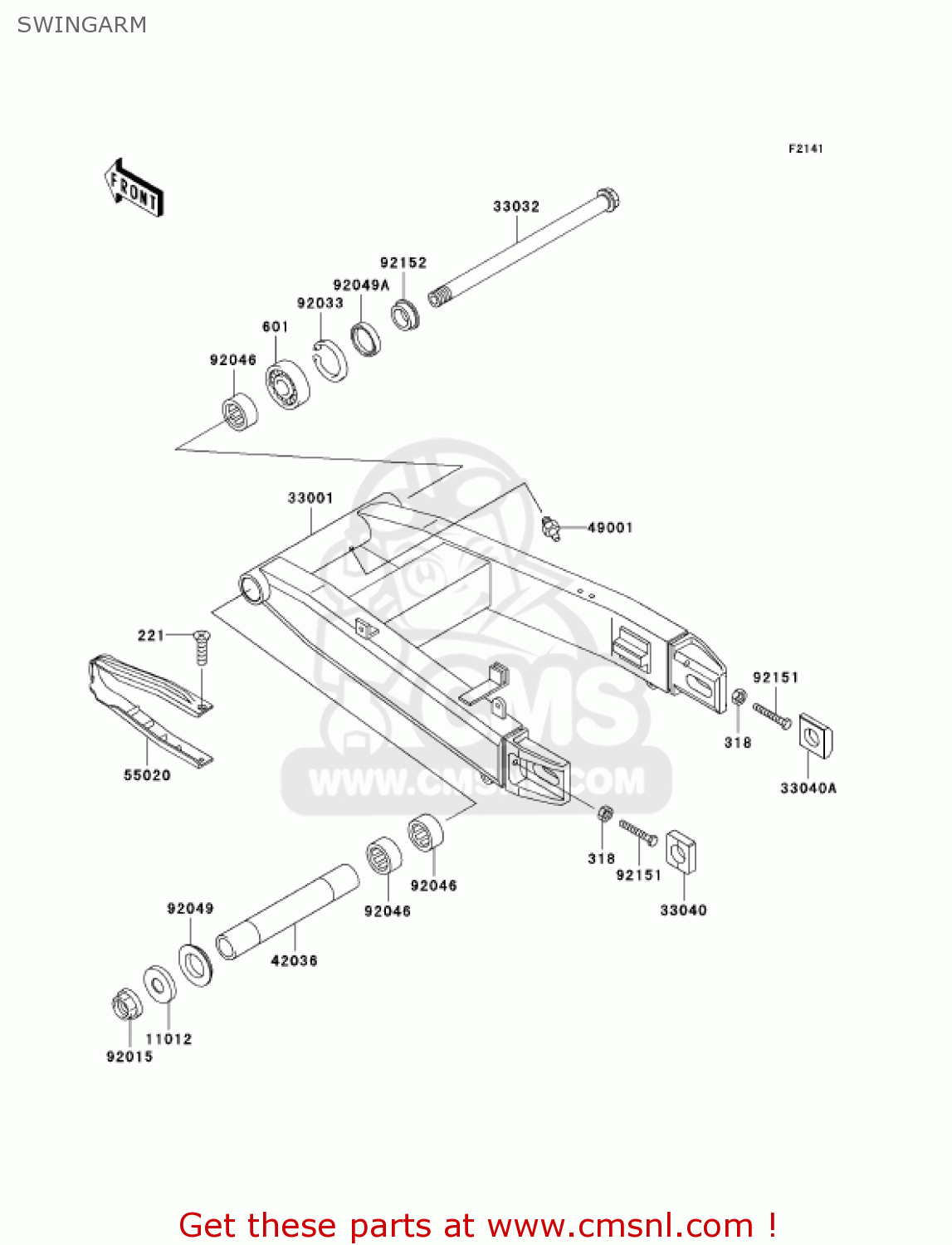 SWINGARM ZX600J2 NINJA ZX6R 2001 USA CALIFORNIA CANADA
