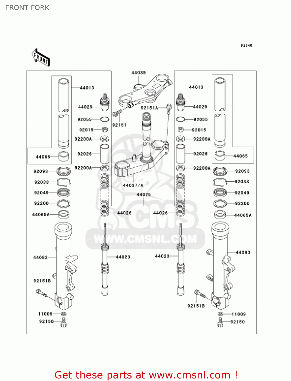 FRONT FORK ZX600J2 NINJA ZX6R 2001 USA CALIFORNIA CANADA