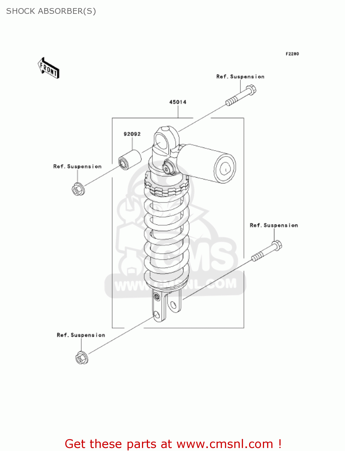 SHOCK ABSORBER(S) ZX600J2 NINJA ZX6R 2001 USA CALIFORNIA CANADA