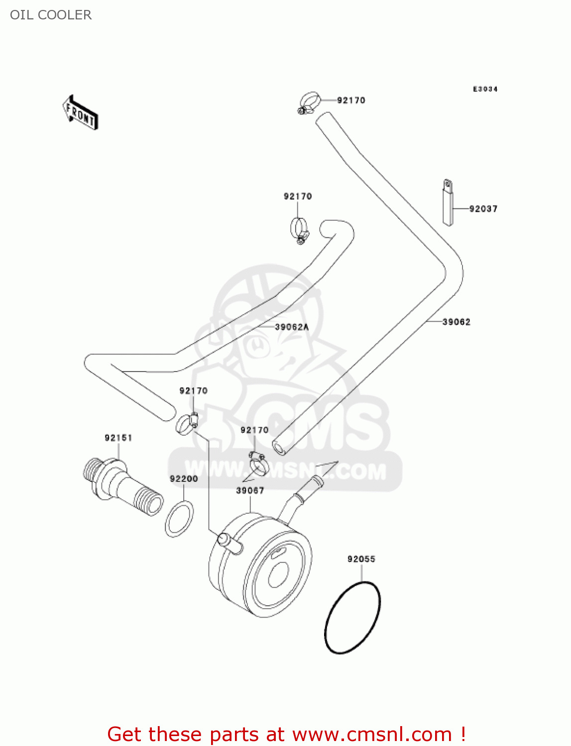 OIL COOLER ZX600J2 NINJA ZX6R 2001 USA CALIFORNIA CANADA