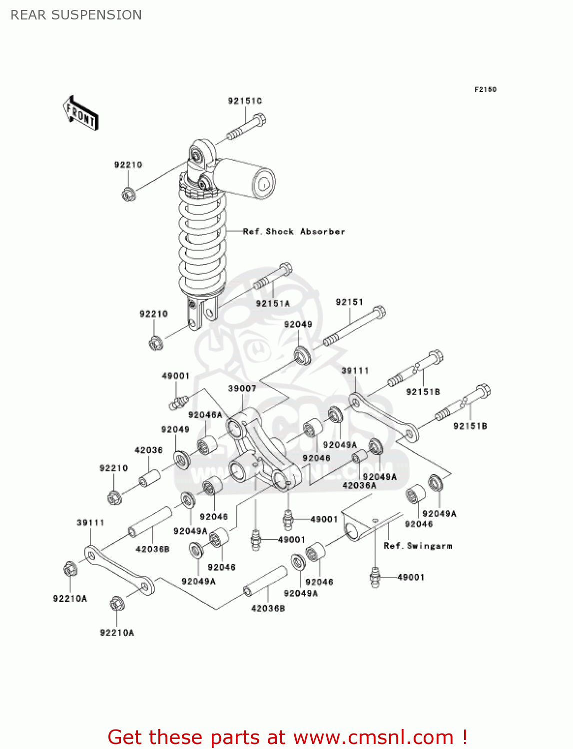 REAR SUSPENSION ZX600J2 NINJA ZX6R 2001 USA CALIFORNIA CANADA