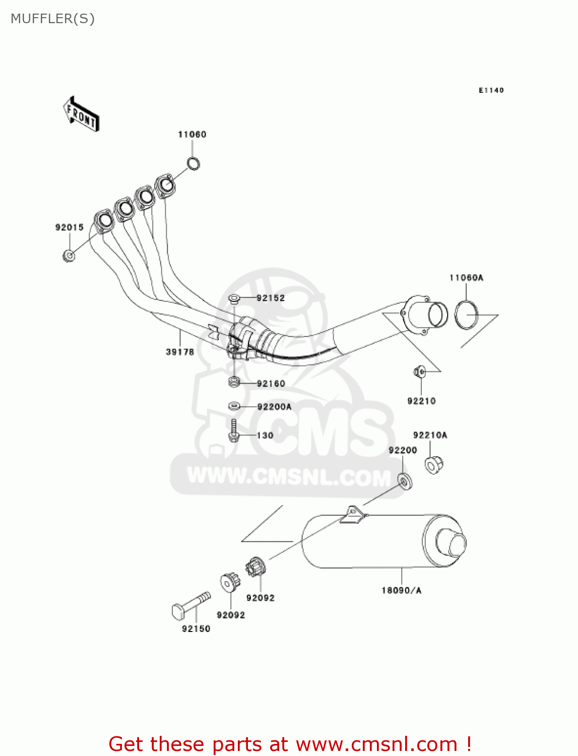 MUFFLER(S) ZX600J2 NINJA ZX6R 2001 USA CALIFORNIA CANADA