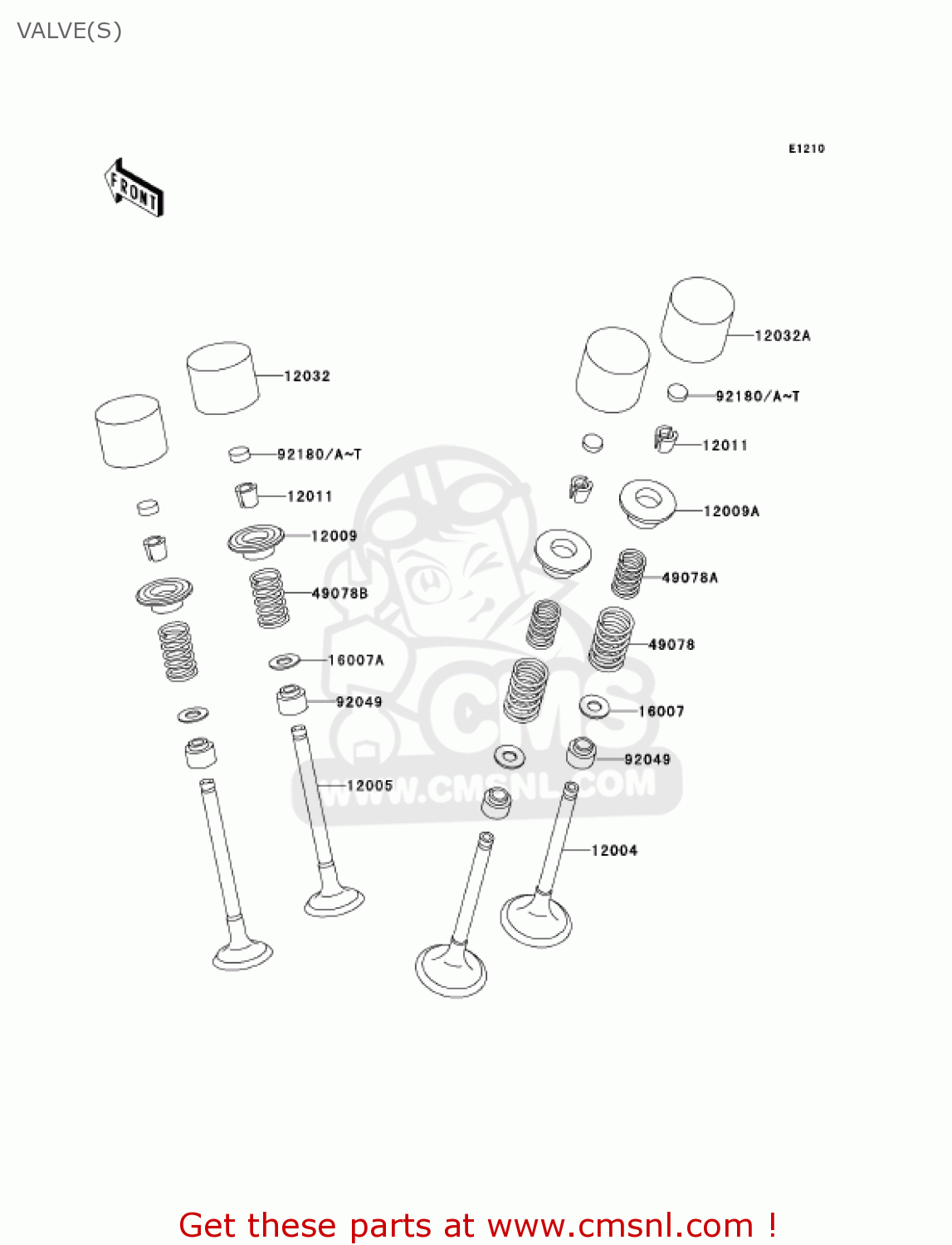 VALVE(S) ZX600J2 NINJA ZX6R 2001 USA CALIFORNIA CANADA
