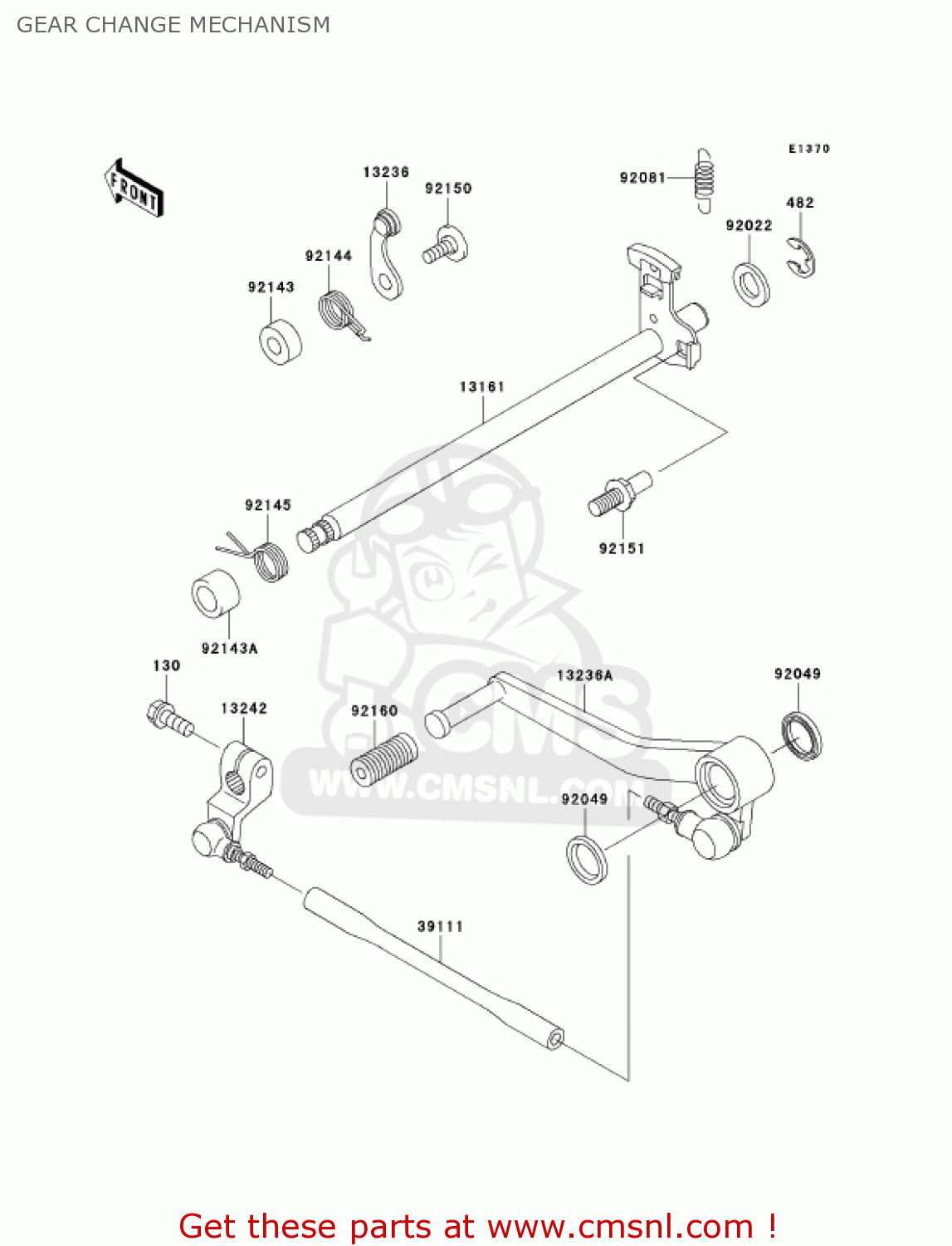 GEAR CHANGE MECHANISM ZX600J2 NINJA ZX6R 2001 USA CALIFORNIA CANADA