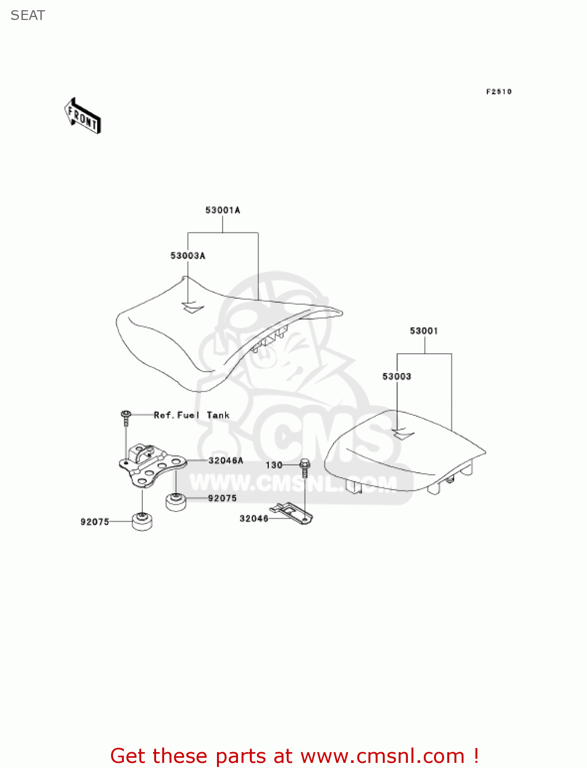 SEAT ZX600J2 NINJA ZX6R 2001 USA CALIFORNIA CANADA